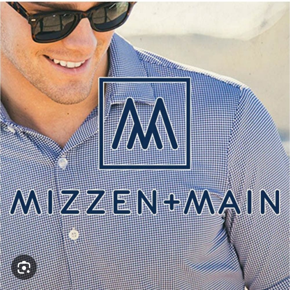 Mizzen+Main Navy Micro-Check Dress Shirt